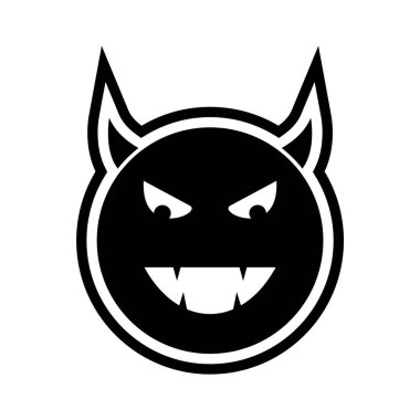  Şeytan Emoji Simgesi Moda Tarzı İzole Arkaplan