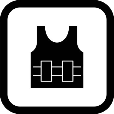 Mermi geçirmez Jecket Simgesi Moda Biçimli İzole Arkaplan