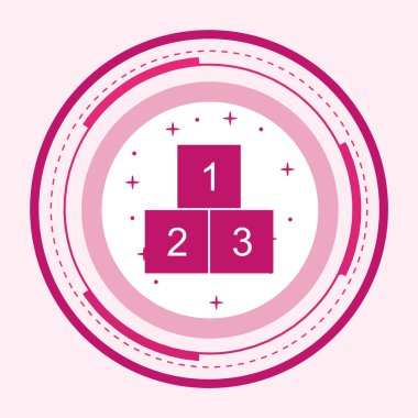 Moda Biçimli 123 Küp Simgesi İzole Arkaplan      