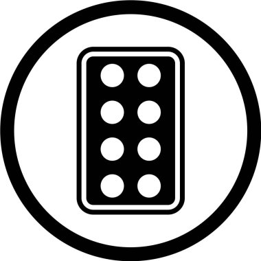 Basit ağ simgesi, domino taşının vektör illüstrasyonu 