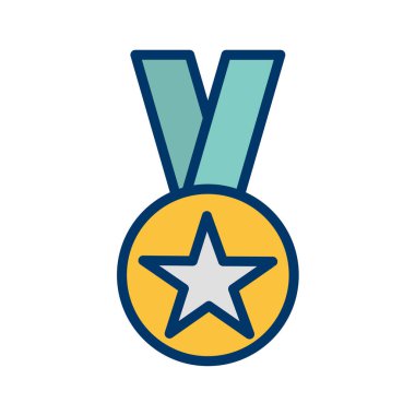 Vektör illüstrasyonu, madalyanın basit simgesi 