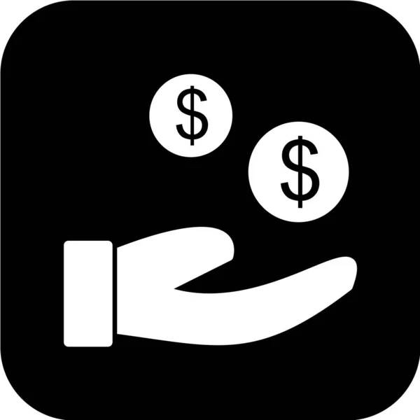 Ícone Vetor Sinal Dólar —  Vetores de Stock