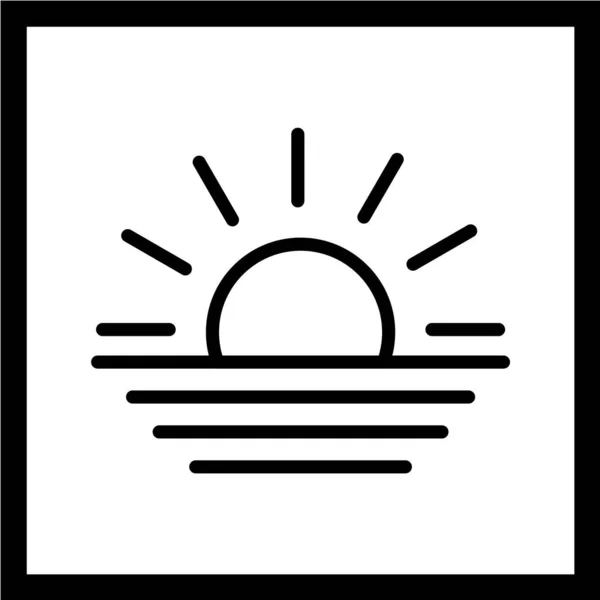 Ícone Vetorial Sol Pôr Sol — Vetor de Stock