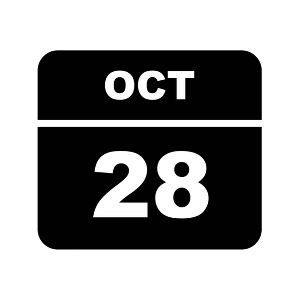 Calendario Con Fecha Octubre — Vector de stock