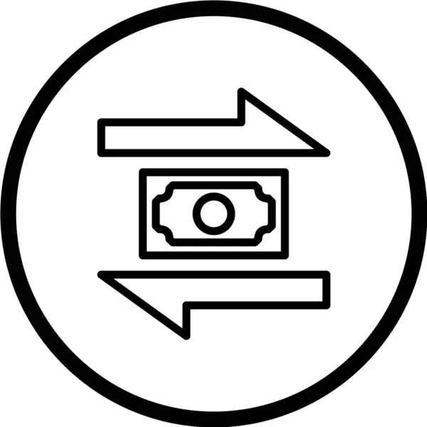 Geld Wisselen Pictogram Vector Illustratie — Stockvector