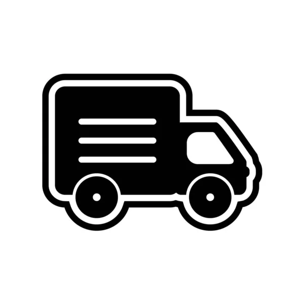 Truck Icon Black Style Isolated White Background Transportation Symbol Vector — Stock Vector