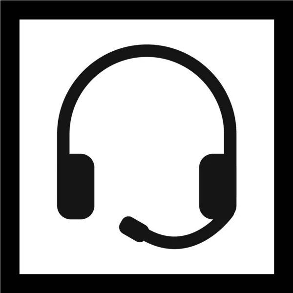 Εικονίδιο Διανύσματος Ακουστικών Πινακίδα Υποστήριξης Σύμβολο Τηλεφωνικού Κέντρου — Διανυσματικό Αρχείο