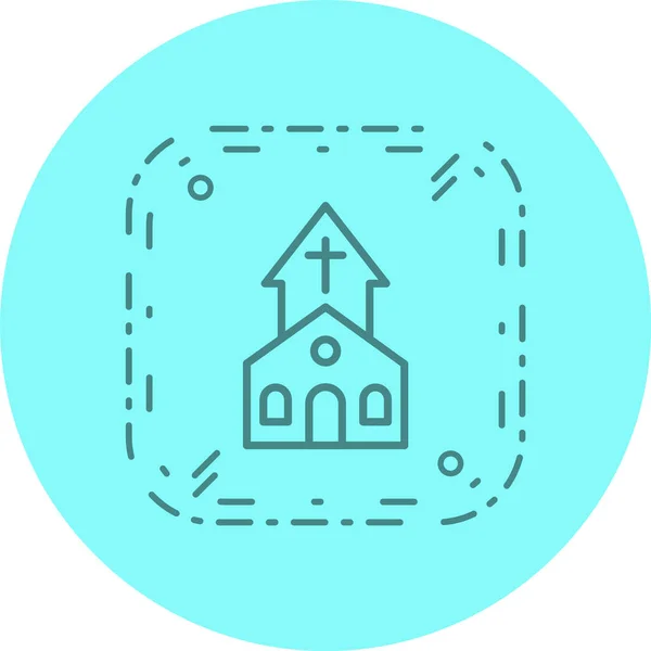 Icône Église Arrière Plan Isolé Style Tendance — Image vectorielle