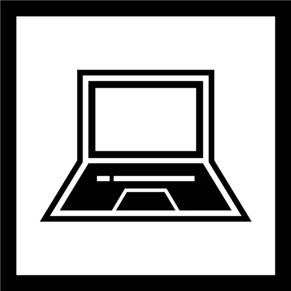 Icono Del Ordenador Portátil Vector Ilustración — Vector de stock