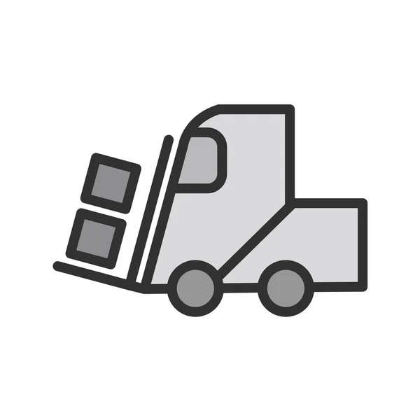 Truck Lijn Pictogram Voor Web Mobiele Infographics Vector Illustratie — Stockvector