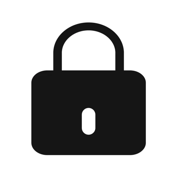 Padlock Sinal Ilustração Vector Ícone Preto Fundo Branco Com Gradiente — Vetor de Stock