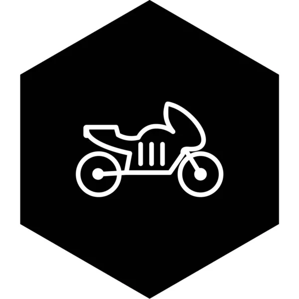 Иконка Мотоцикла Черного Цвета Выделена Белом Фоне Иллюстрация Вектора Спортивного — стоковый вектор