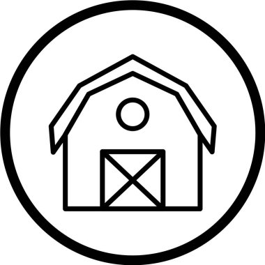 ahır ağ simgesi vektör illüstrasyonu 