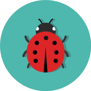 Uğur böceği web simgesi vektör illüstrasyonu 