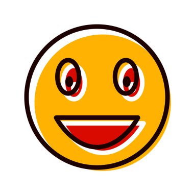 Gülen Emoji Simgesi Moda Tarzı İzole Arkaplan