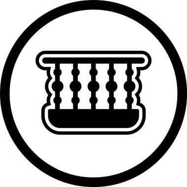 Moda Biçimli Ayrı Arkaplanda Balkon Simgesi