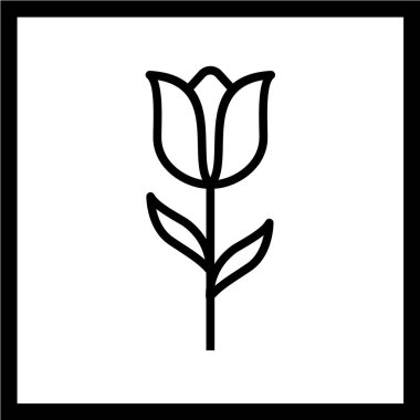 Siyah arkaplanda çiçek vektör simgesi