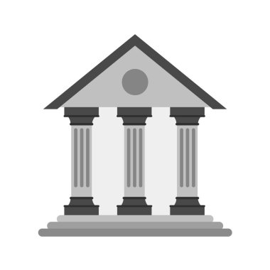 Banka binası simgesi vektör illüstrasyonu