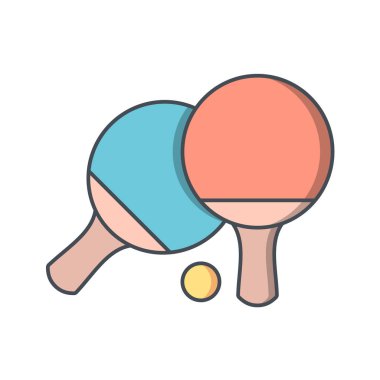 Beyaz arka planda tenis raketi ikonu. vektör illüstrasyonu