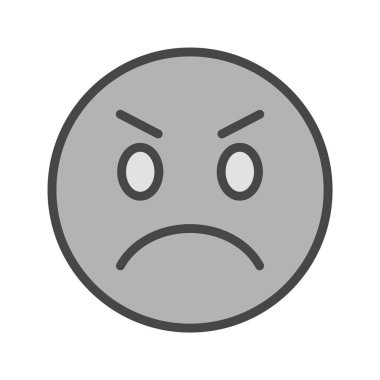 Kızgın Emoji Simgesi Moda Tarzı İzole Arkaplan