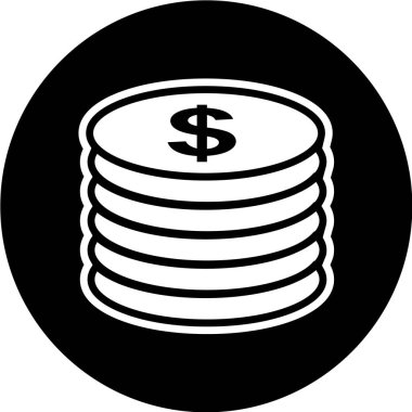 Dolar sikkeleri vektör simgesi