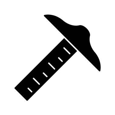 Modern b 'nin vektör illüstrasyonu cetvel simgesinden yoksun