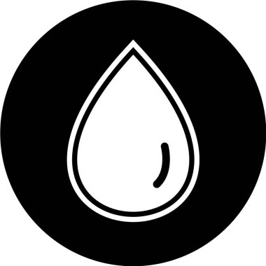 bir damla siyah ve beyaz vektör çizimi