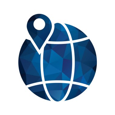 Modern mavi haritanın vektör çizimi