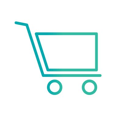 Alışveriş arabası simgesi, vektör illüstrasyonu