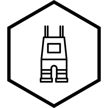  Dungarees Simgesi Moda Biçimli vektör çizimi 