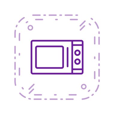 Vektör illüstrasyonu, mikrodalganın basit simgesi 