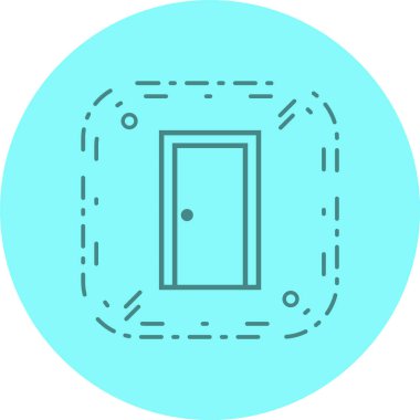 Moda Biçimli Kapı Simgesi İzole Arkaplan 