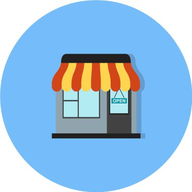 dükkan simgesi, vektör illüstrasyonu