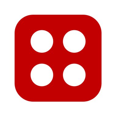 Kırmızı ve beyaz düz tasarım ikonunun vektör çizimi