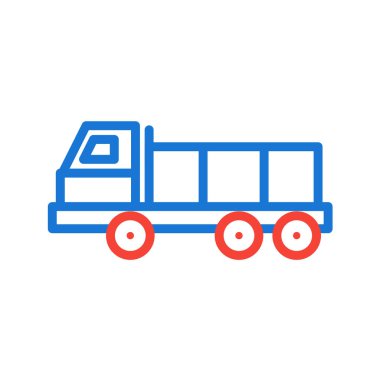 Kamyonun basit çizgi simgesinin vektör çizimi