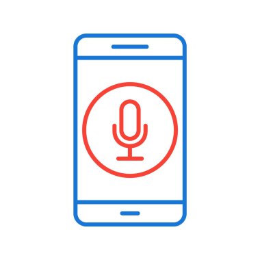 Moda Tarzı İzole Arkaplanda Mikrofon Mobil Uygulama Simgesi