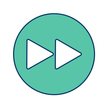 Multimedya düz simgesi beyaz arkaplanda izole edildi