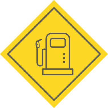 Yakıt İstasyonu Simgesi Moda Biçimli İzole Arkaplan