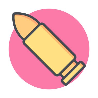 Moda Biçimli Mermi Simgesi İzole Arkaplan