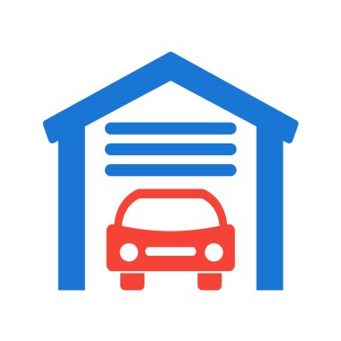 Moda Biçimli Garaj Simgesi İzole Arkaplan