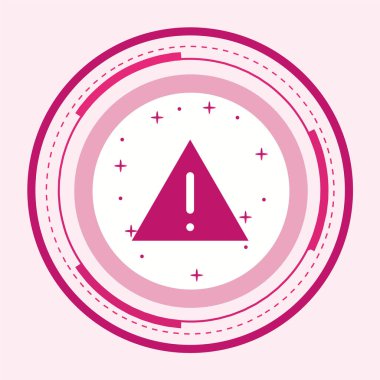 Vektör illüstrasyonu, pembe ünlem işaretinin basit simgesi