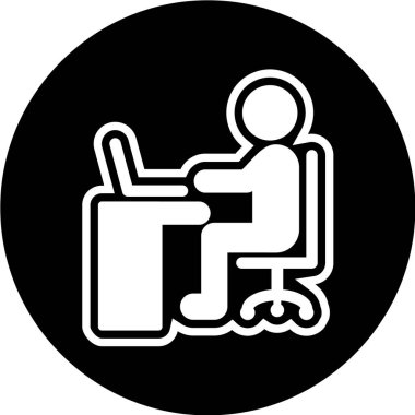 Dizüstü bilgisayarda çalışan bir adamın vektör çizimi