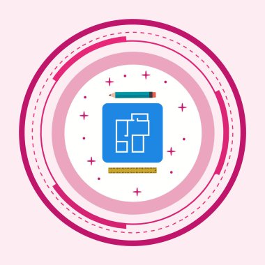 Moda Biçimli İzole Arka Gruplandırılmış Emlak Tasarımı Simgesi