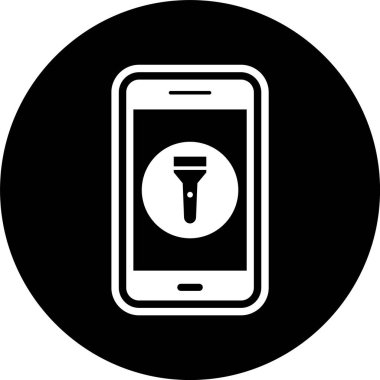 Moda Biçimli Flash Işık Mobil Uygulama Simgesi İzole Arkaplan