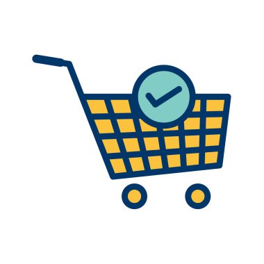 Alışveriş arabası simgesi, vektör illüstrasyonu