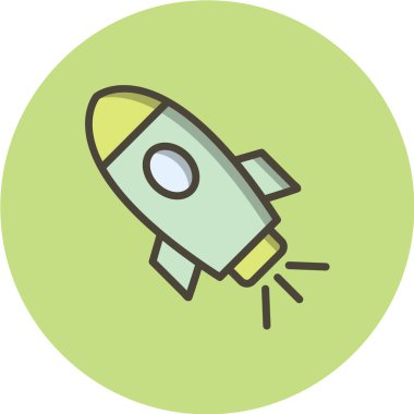 roket düz vektör simgesi