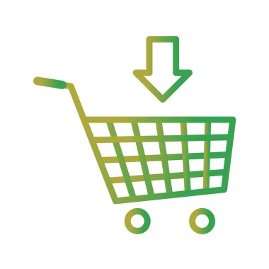 Alışveriş arabası simgesi, vektör illüstrasyonu