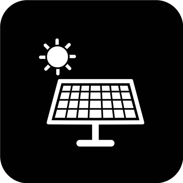 Eco Sluneční Energie Znamení Vektor Ikona — Stockový vektor