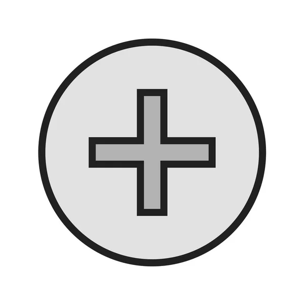 Kruis Pictogram Zwarte Stijl Geïsoleerd Witte Achtergrond Religieus Symbool — Stockvector