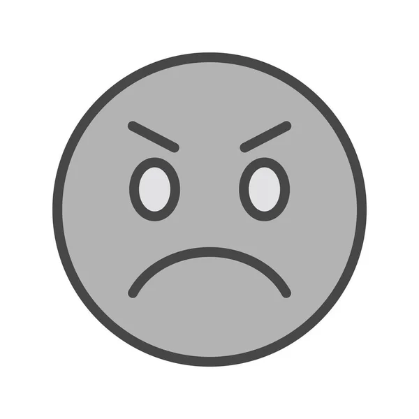Wściekła Ikona Emoji Modnym Stylu Izolowane Tło — Wektor stockowy